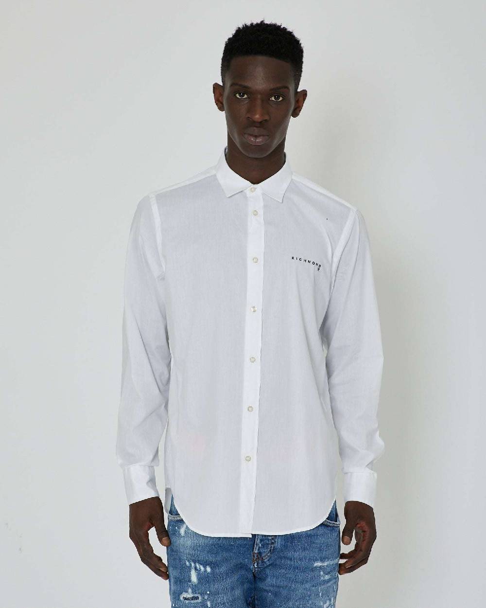 John Richmond Camicia con logo a contrasto sul davanti Offerte stagionali
