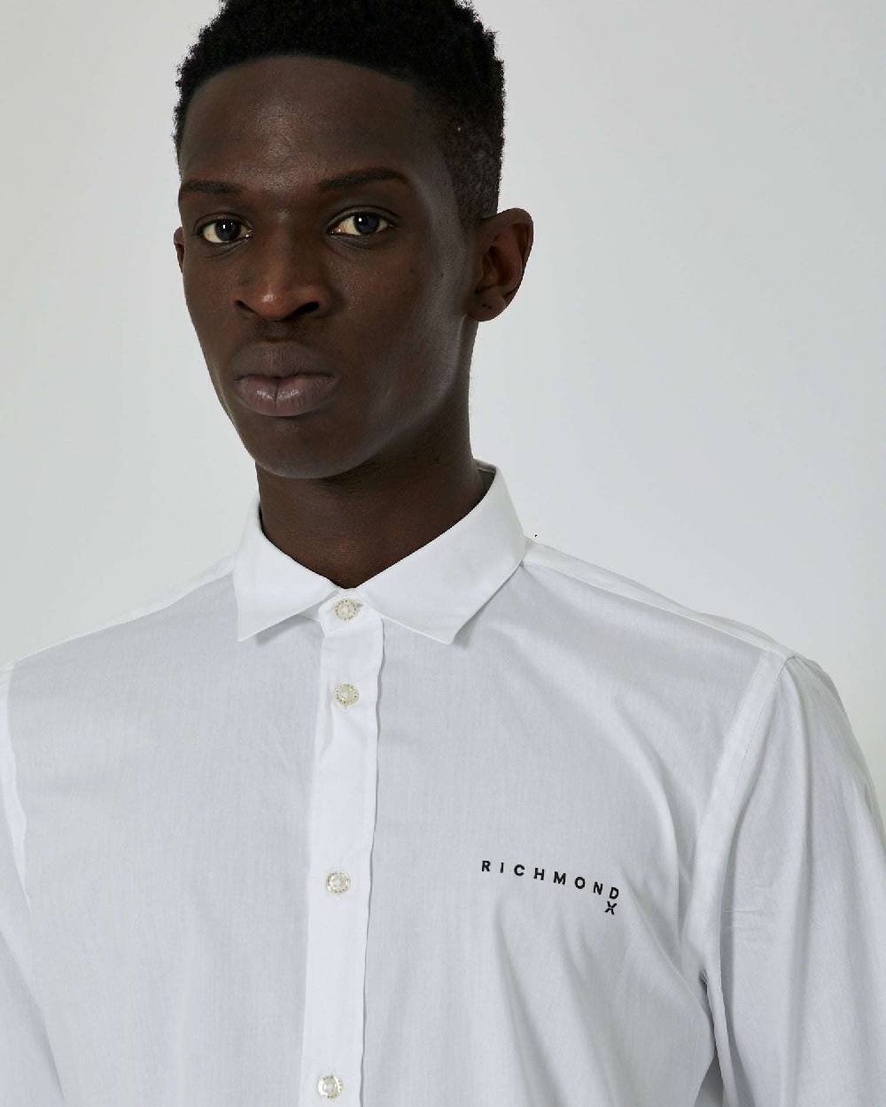 John Richmond Camicia con logo a contrasto sul davanti Offerte stagionali