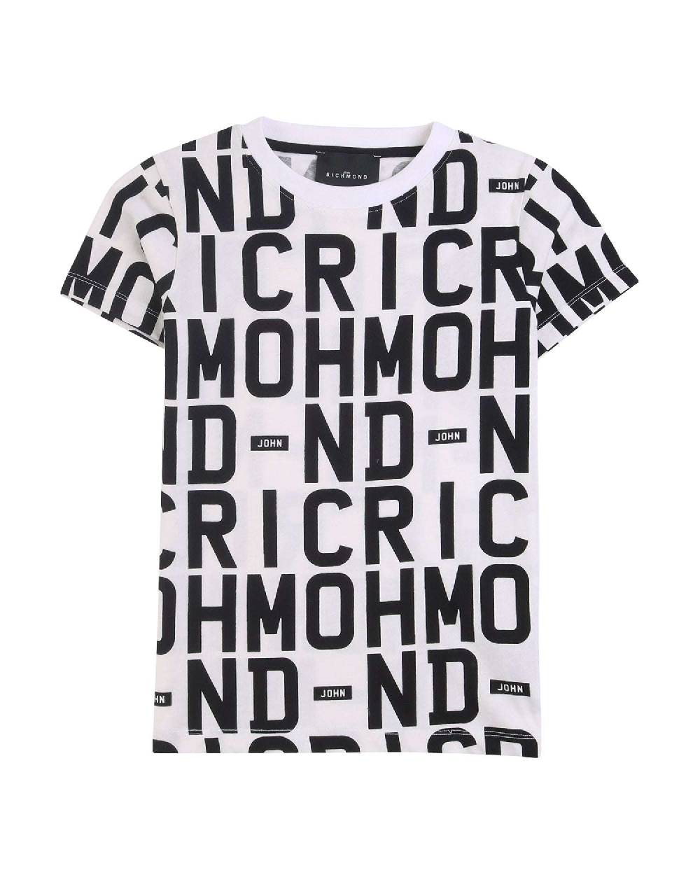 John Richmond kids T-shirt con pattern ton sur ton Flash Sale