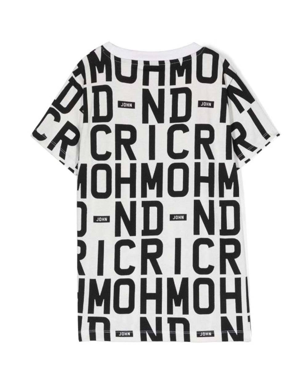 John Richmond kids T-shirt con pattern ton sur ton Flash Sale