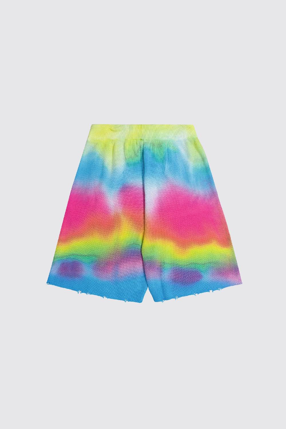 Laneus Laneus bermuda tie dye in maglia effetto destroyed Fino al 55% di sconto