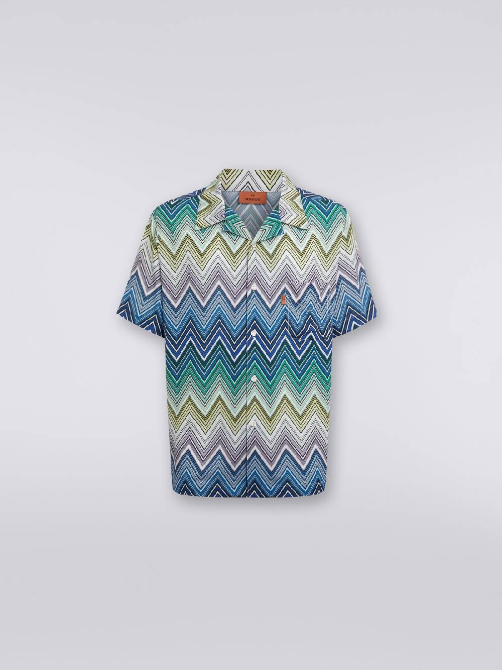 M Missoni Camicia a maniche corte in viscosa con stampa macro zig zag Italy