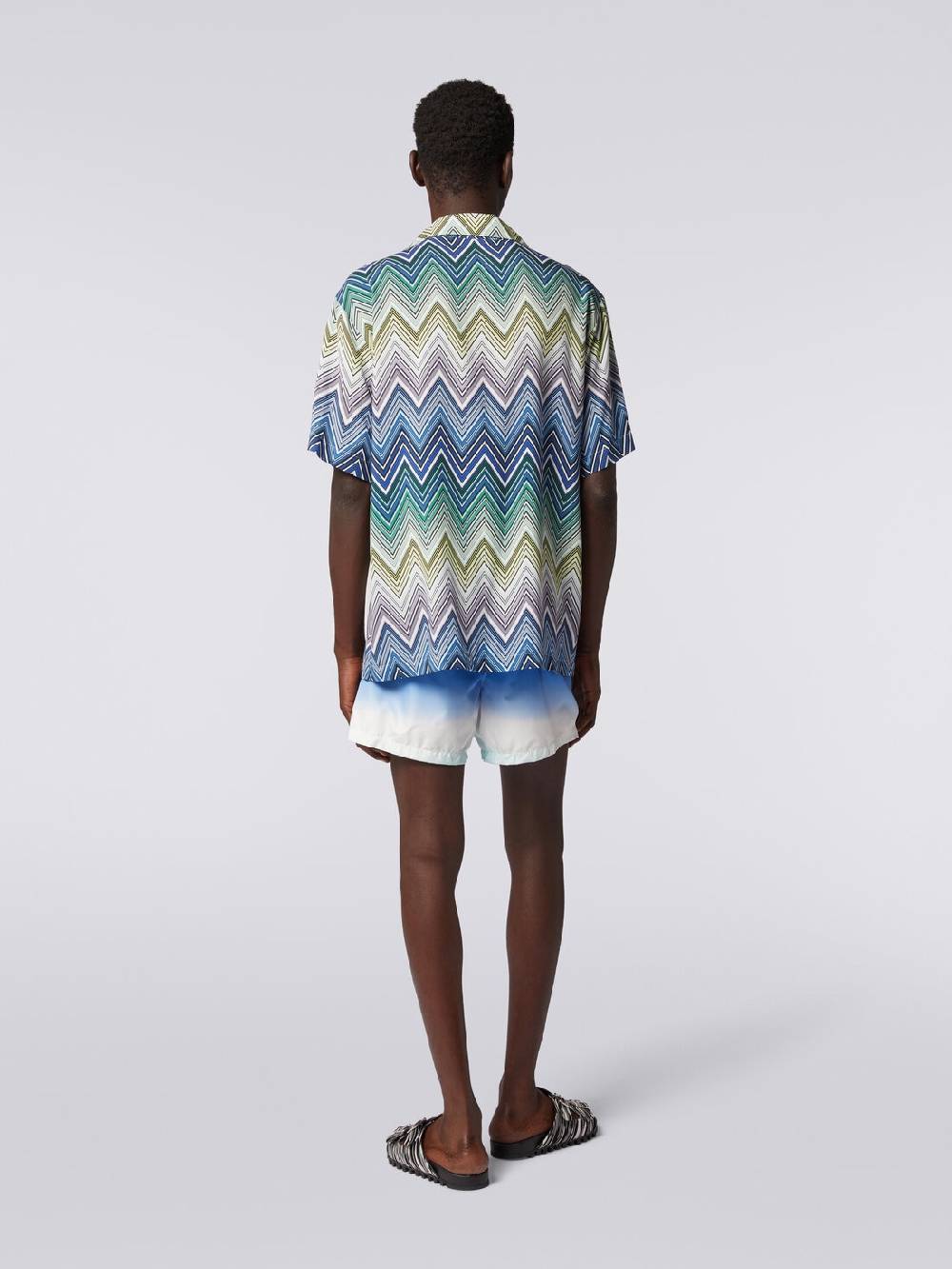 M Missoni Camicia a maniche corte in viscosa con stampa macro zig zag Italy