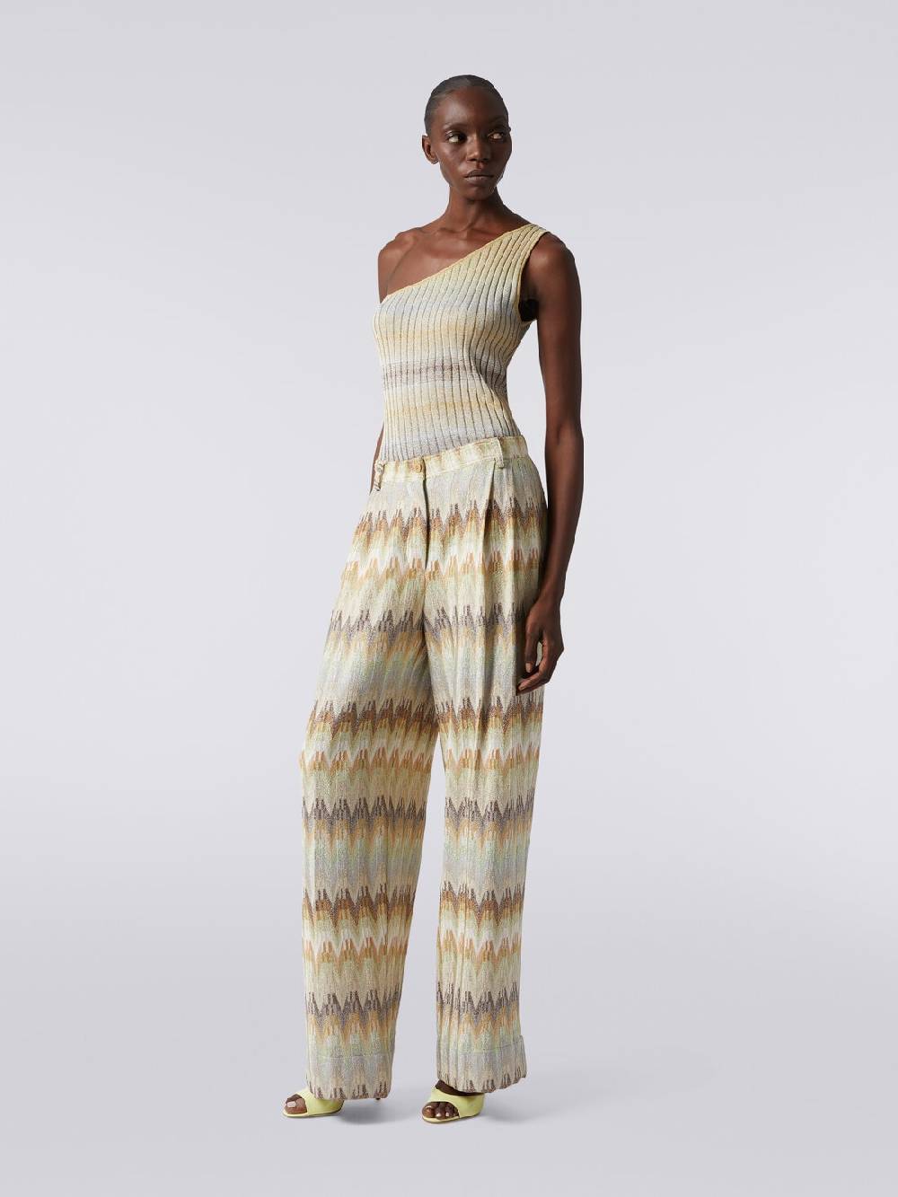 M Missoni Pantaloni classici in viscosa zig zag con lurex Fino Al -60%