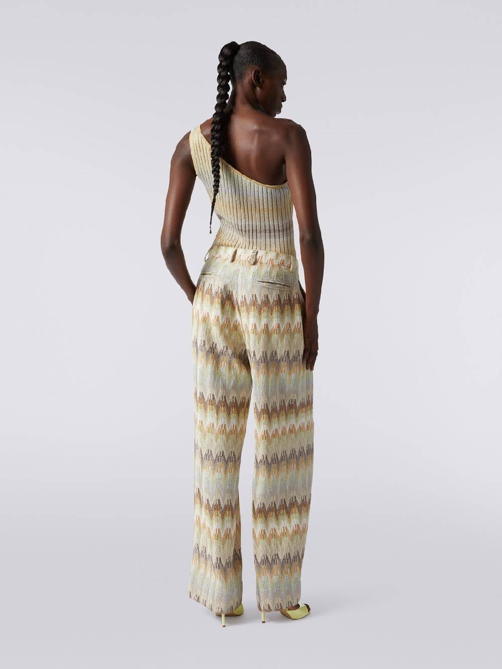 M Missoni Pantaloni classici in viscosa zig zag con lurex Fino Al -60%
