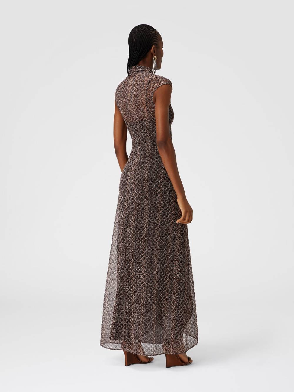 M Missoni Abito lungo in pizzo lamé con scollatura torchon Online Outlet