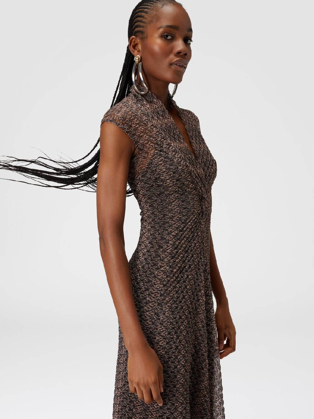 M Missoni Abito lungo in pizzo lamé con scollatura torchon Online Outlet