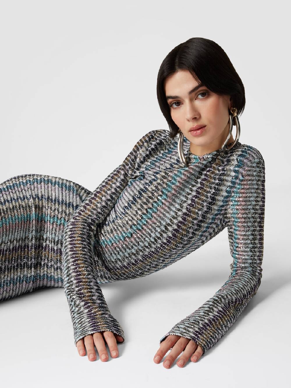M Missoni Abito lungo con paillettes e dettaglio cut out Bestseller