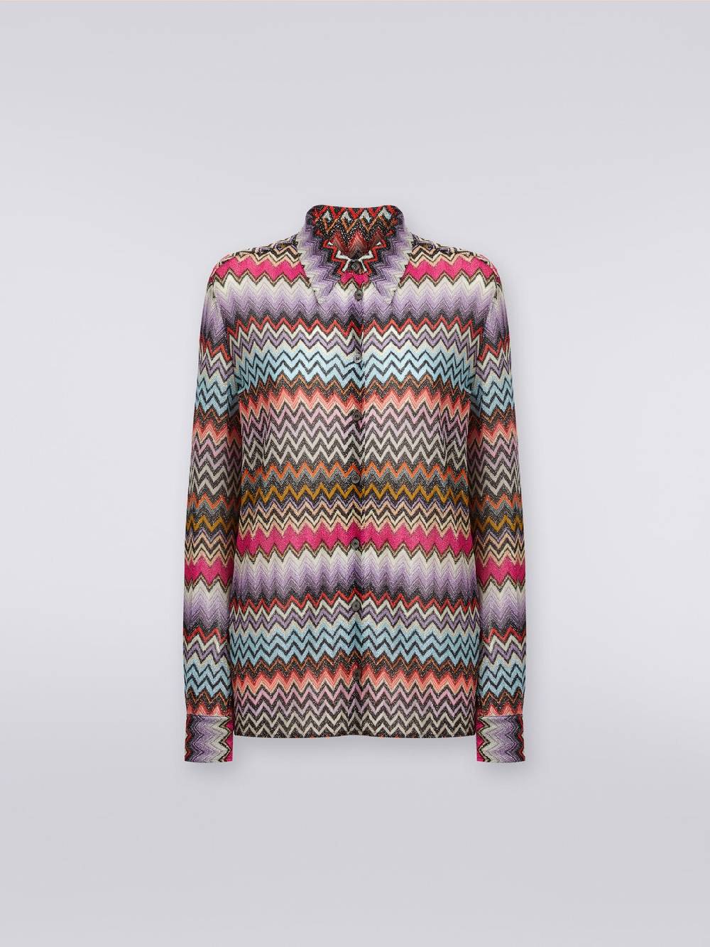 M Missoni Camicia in maglia di viscosa chevron con lurex Esporta salva