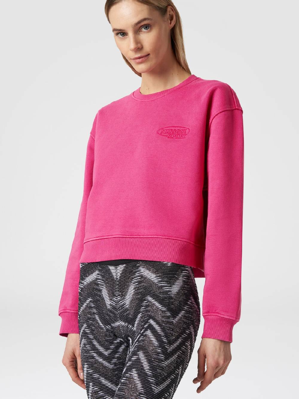 M Missoni Felpa girocollo in cotone con logo Spedizione gratuita