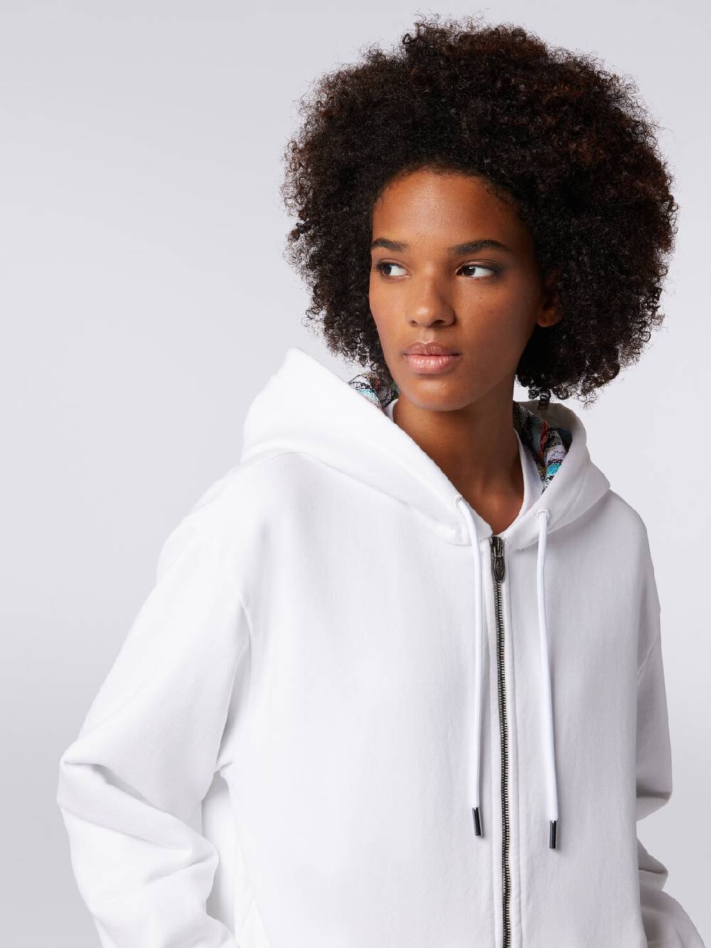 M Missoni Cardigan in felpa di cotone con cappuccio foderato in maglia Negozi Online