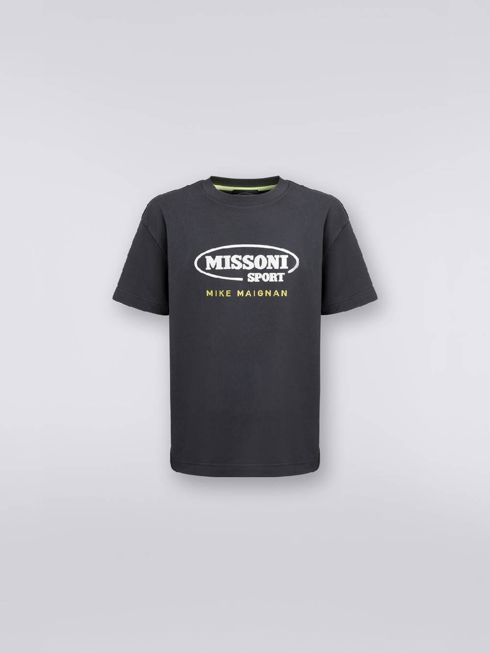 M Missoni T-shirt girocollo in cotone con logo in collaborazione con Mike Maignan Duty-free