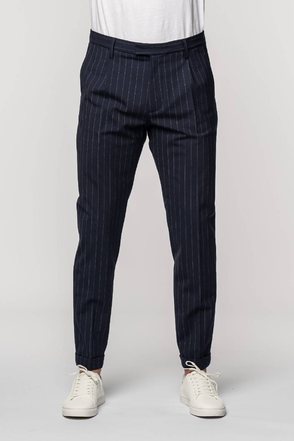 Officina 36 Abito in tela fresco lana gessata blu Only for today