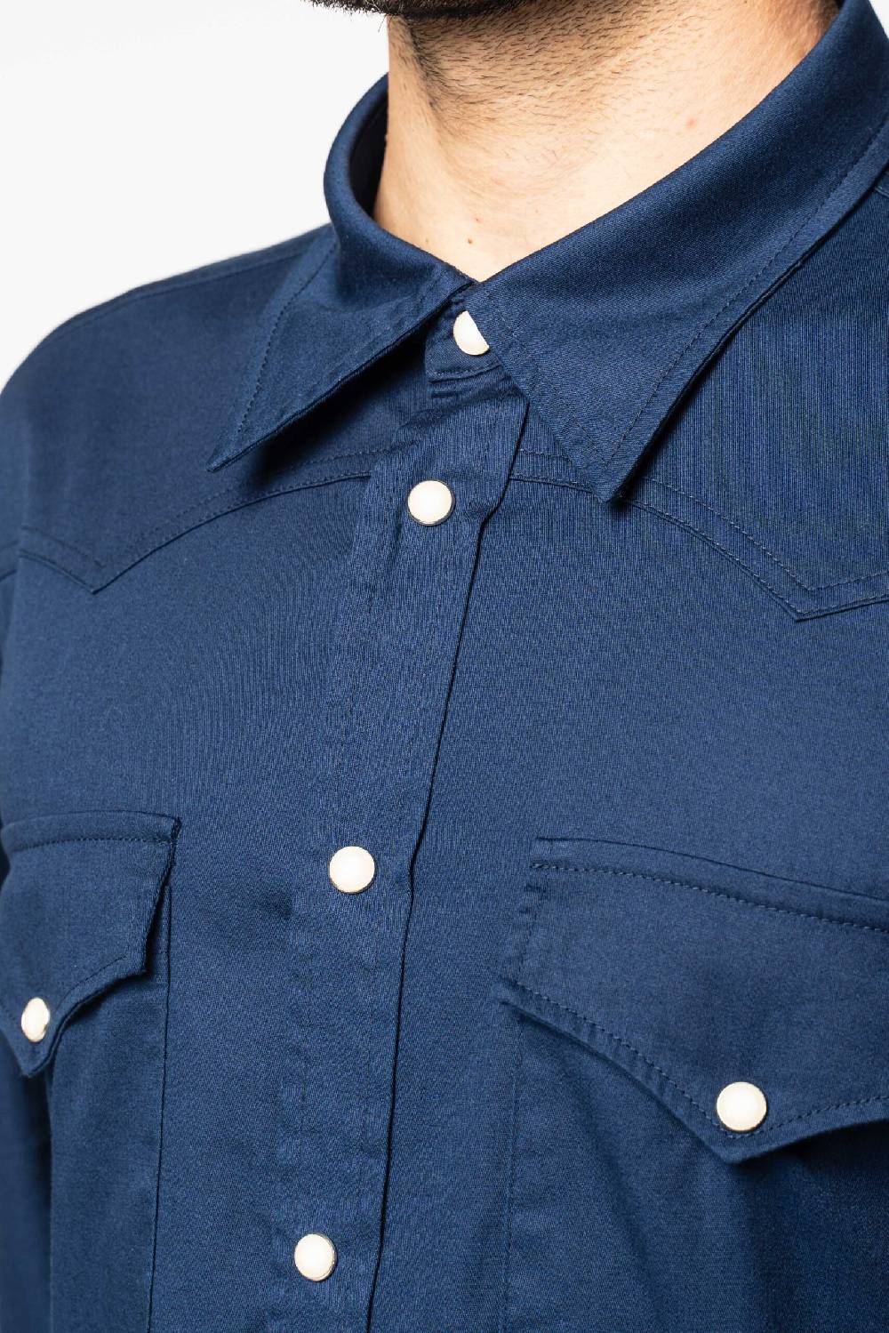 Officina 36 Camicia in gabardina color denim Trasporto libero internazionale