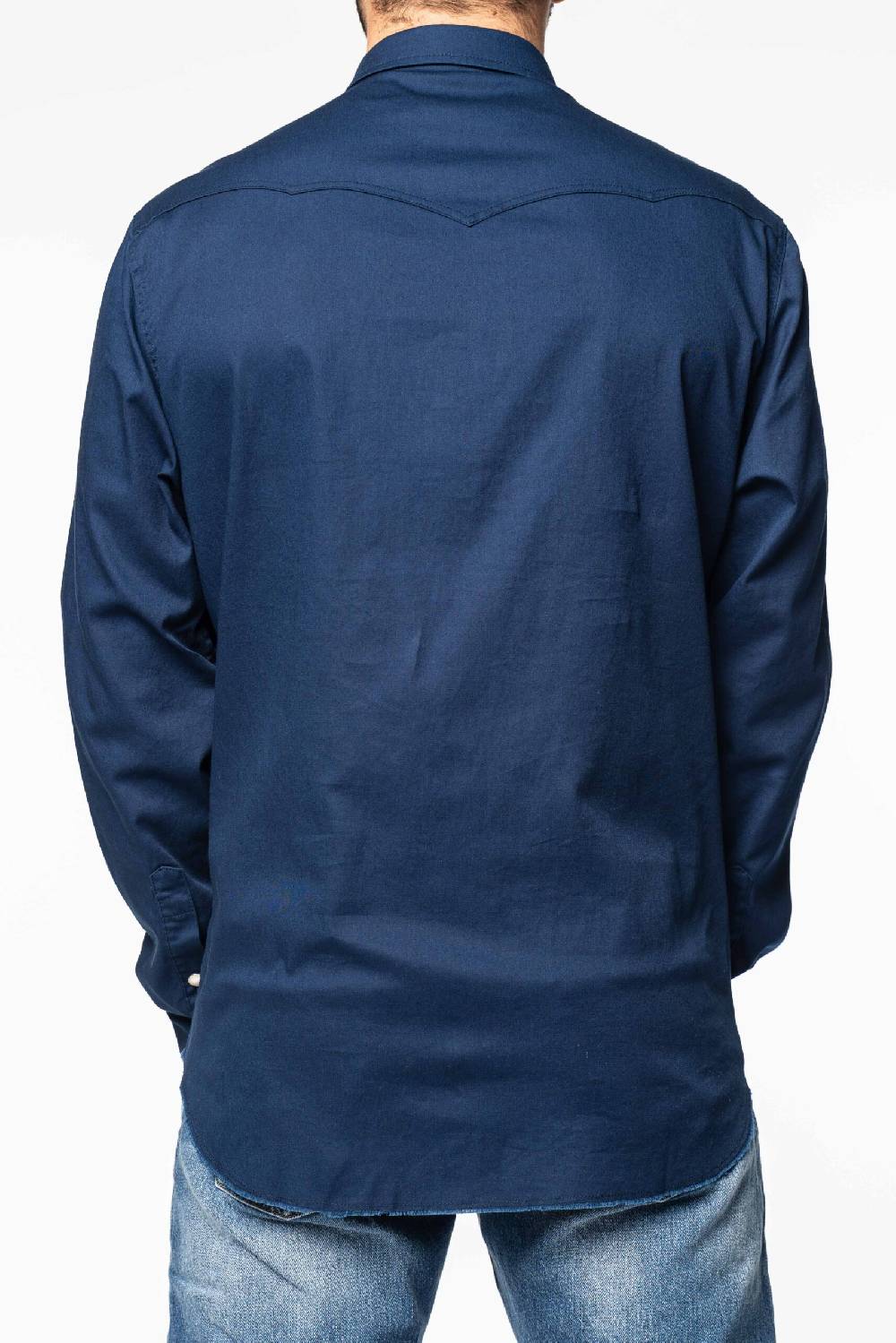 Officina 36 Camicia in gabardina color denim Trasporto libero internazionale