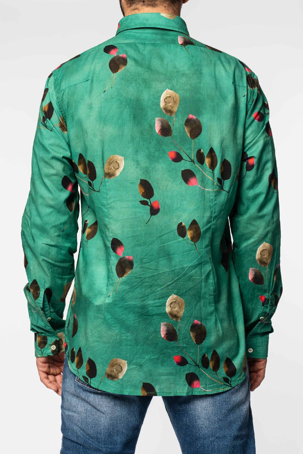 Officina 36 Camicia in mussola stampata color acqua Limitato a 3 giorni