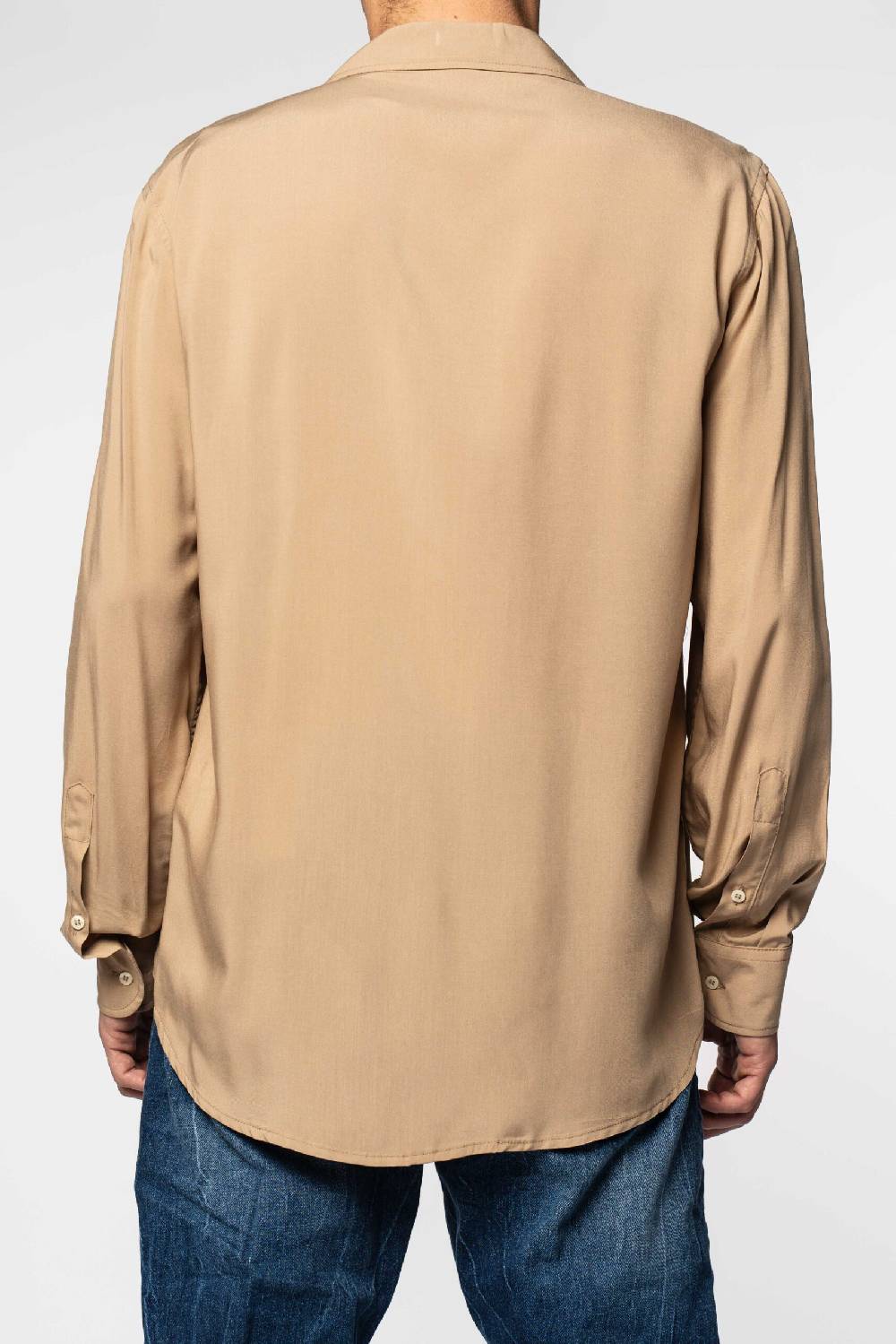 Officina 36 Camicia in popeline di viscosa color cammello Duty-free