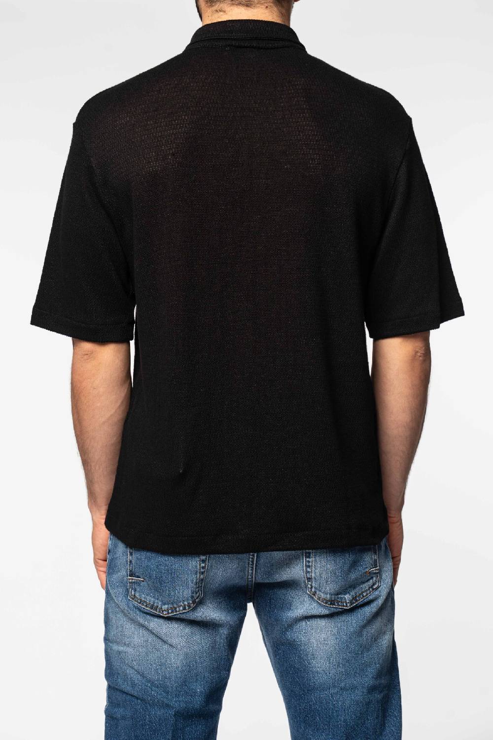 Officina 36 Camicia nera in jersey Spedizione Gratuita