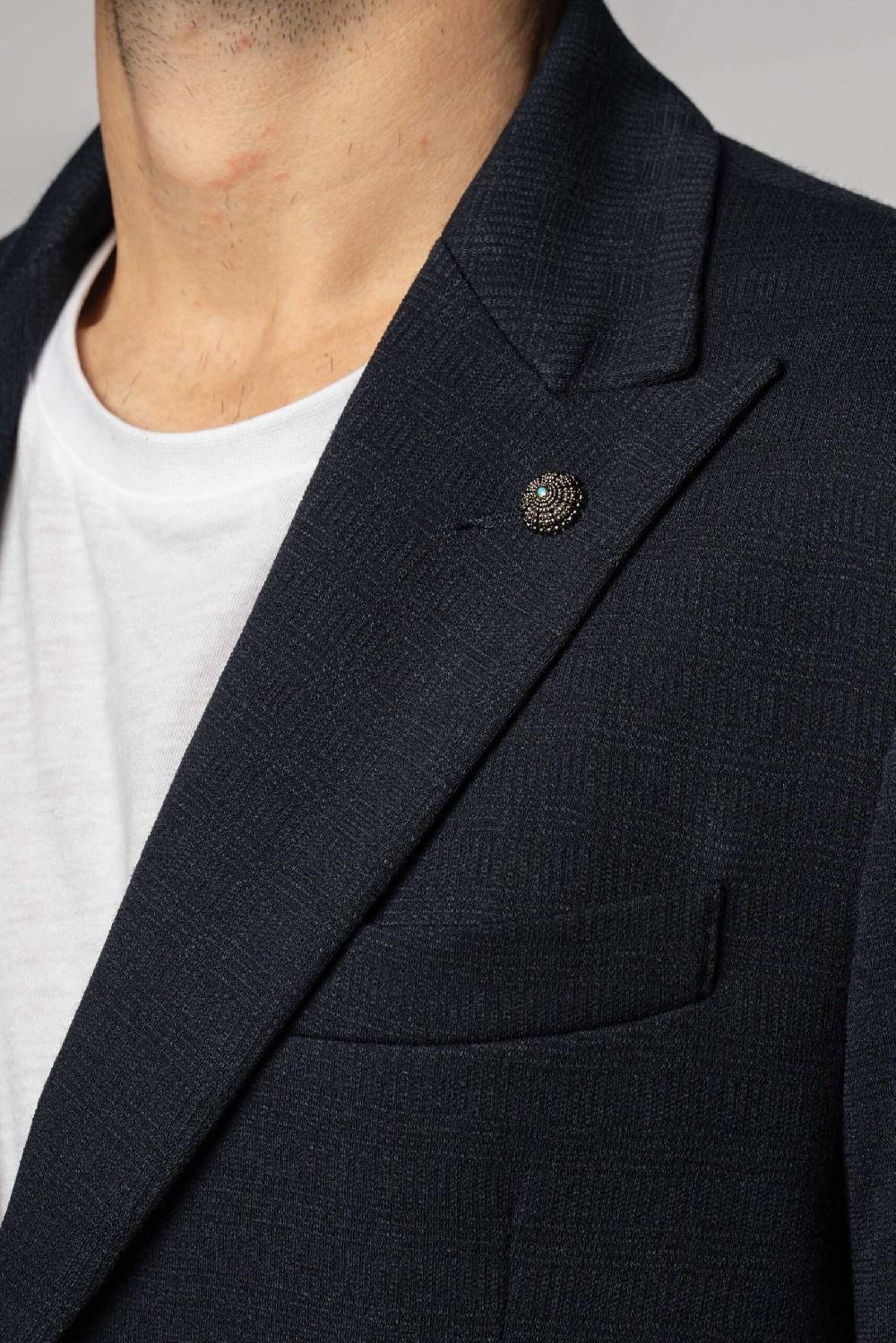Officina 36 Giacca blu in jacquard in maglia Shopping Online