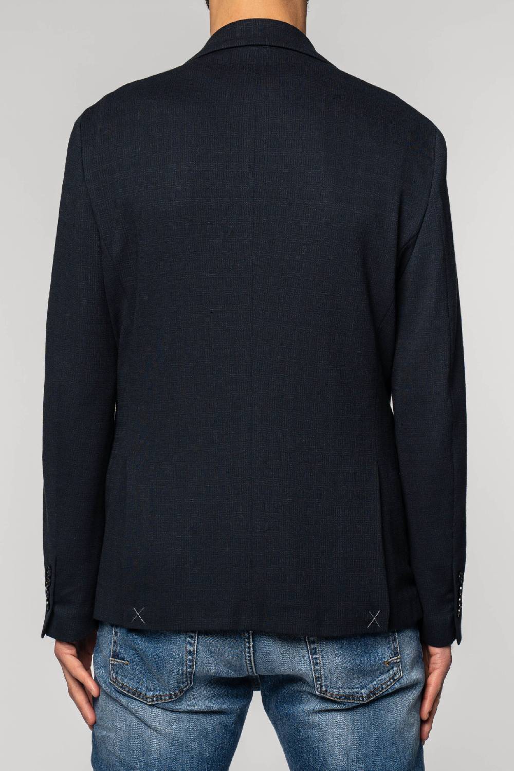 Officina 36 Giacca blu in jacquard in maglia Shopping Online