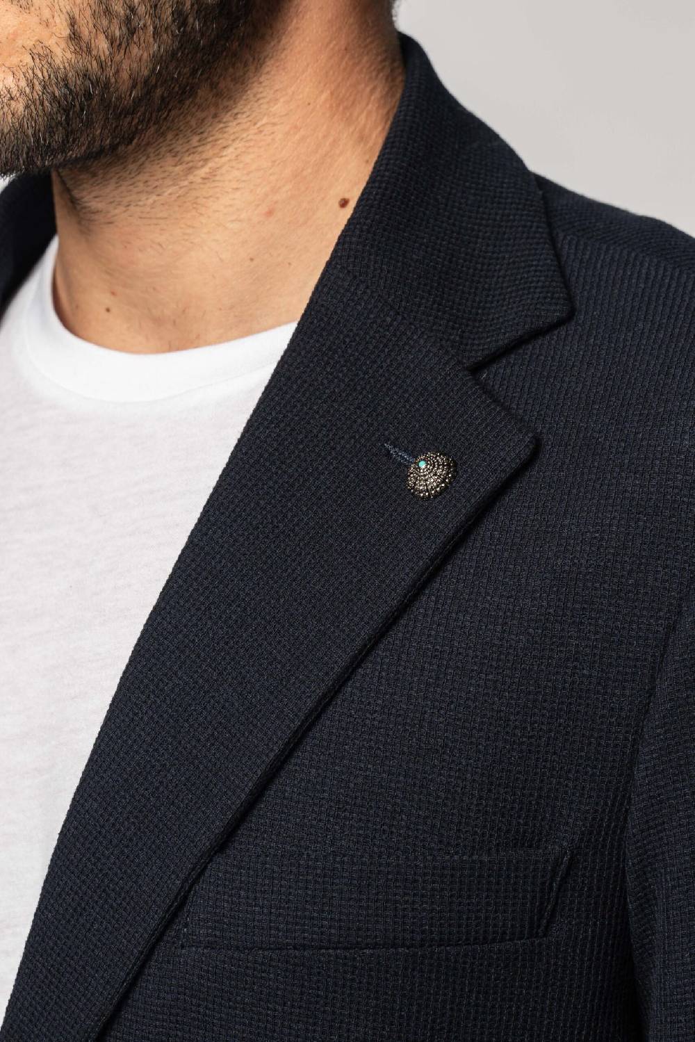 Officina 36 Giacca blu in nido d’ape in maglia Affare Del Giorno