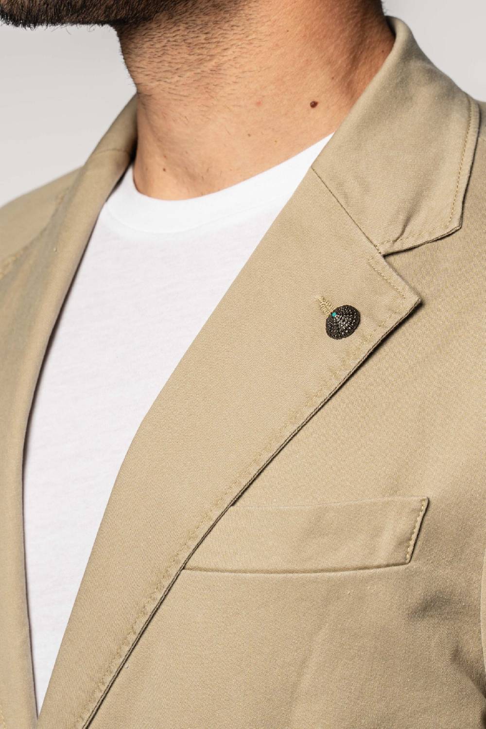 Officina 36 Giacca in gabardina delavè beige Presa