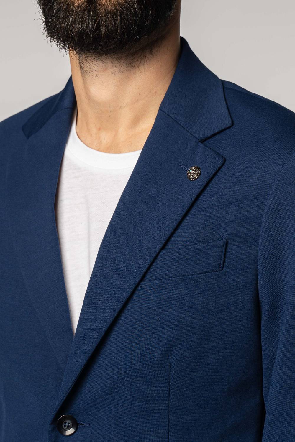 Officina 36 Giacca in tessuto punto milano color denim Offerte
