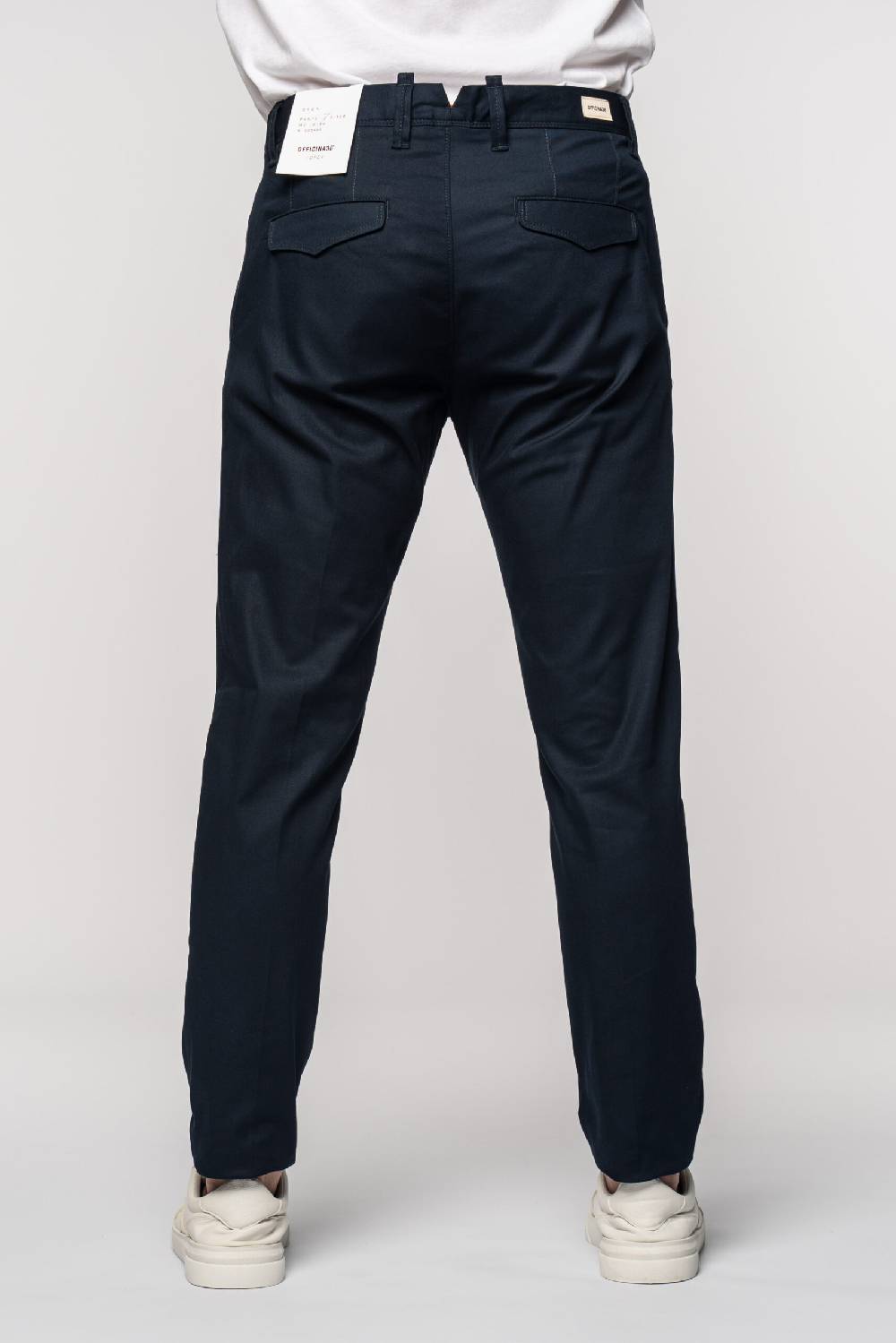 Officina 36 Pantaloni in gabardina blu Negozio