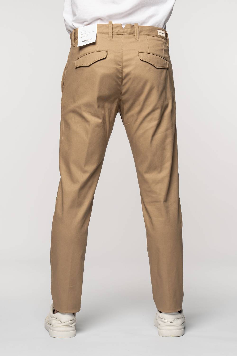 Officina 36 Pantaloni in gabardina sabbia Nuova