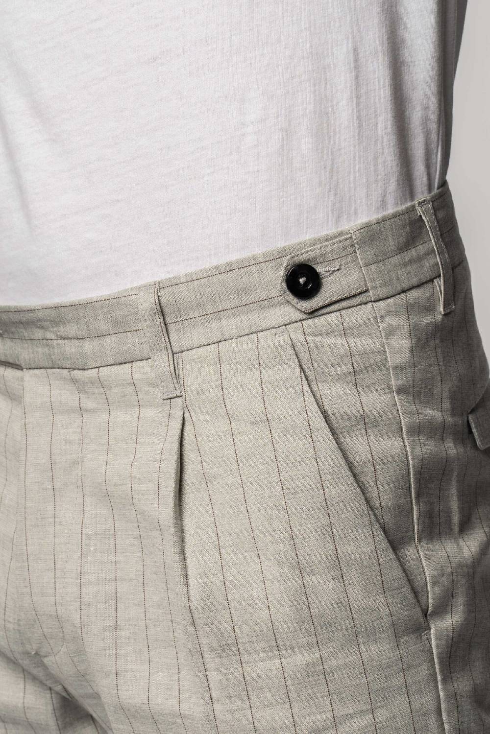 Officina 36 Pantaloni in tela gessata grigia Spedizione gratuita