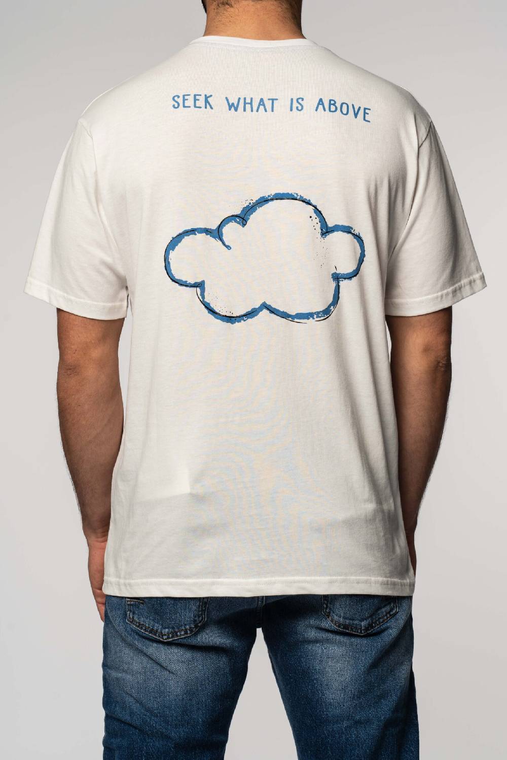 Officina 36 T-shirt in jersey con stampe color latte Fornitura limitata