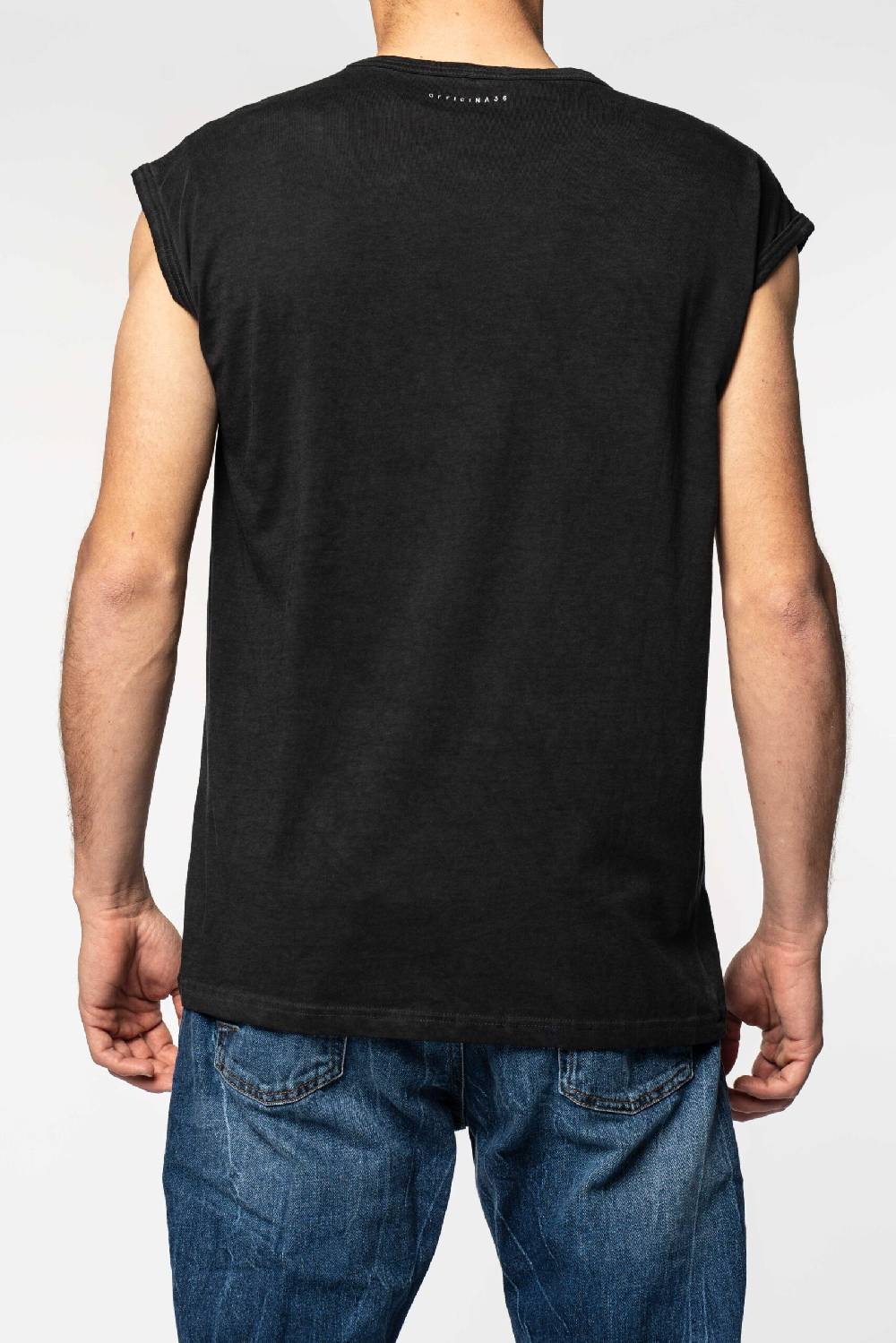 Officina 36 T-shirt smanicata in jersey color carbone Shopping online