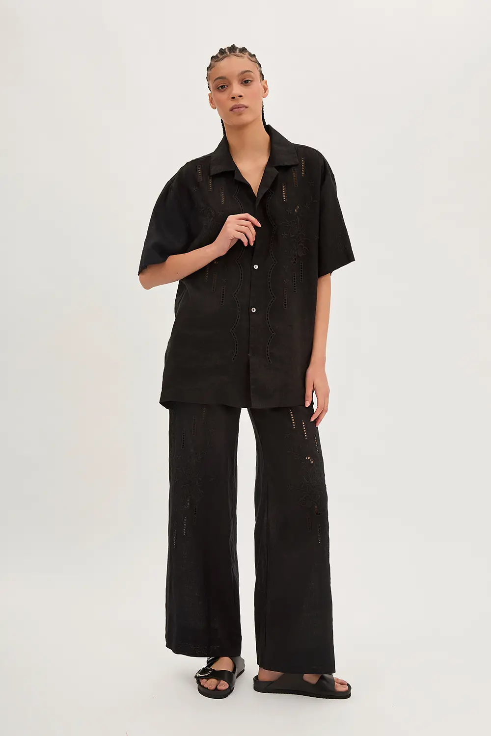 P.A.R.O.S.H. CAMICIA IN LINO RICAMATA Promozione