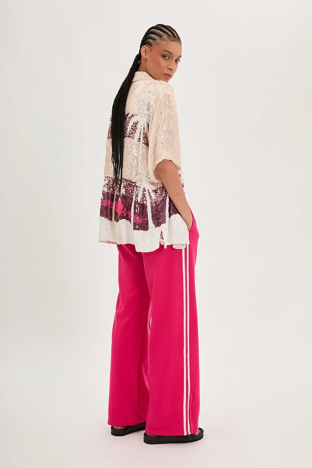 P.A.R.O.S.H. CAMICIA PAILLETTES PALME Consegna Veloce