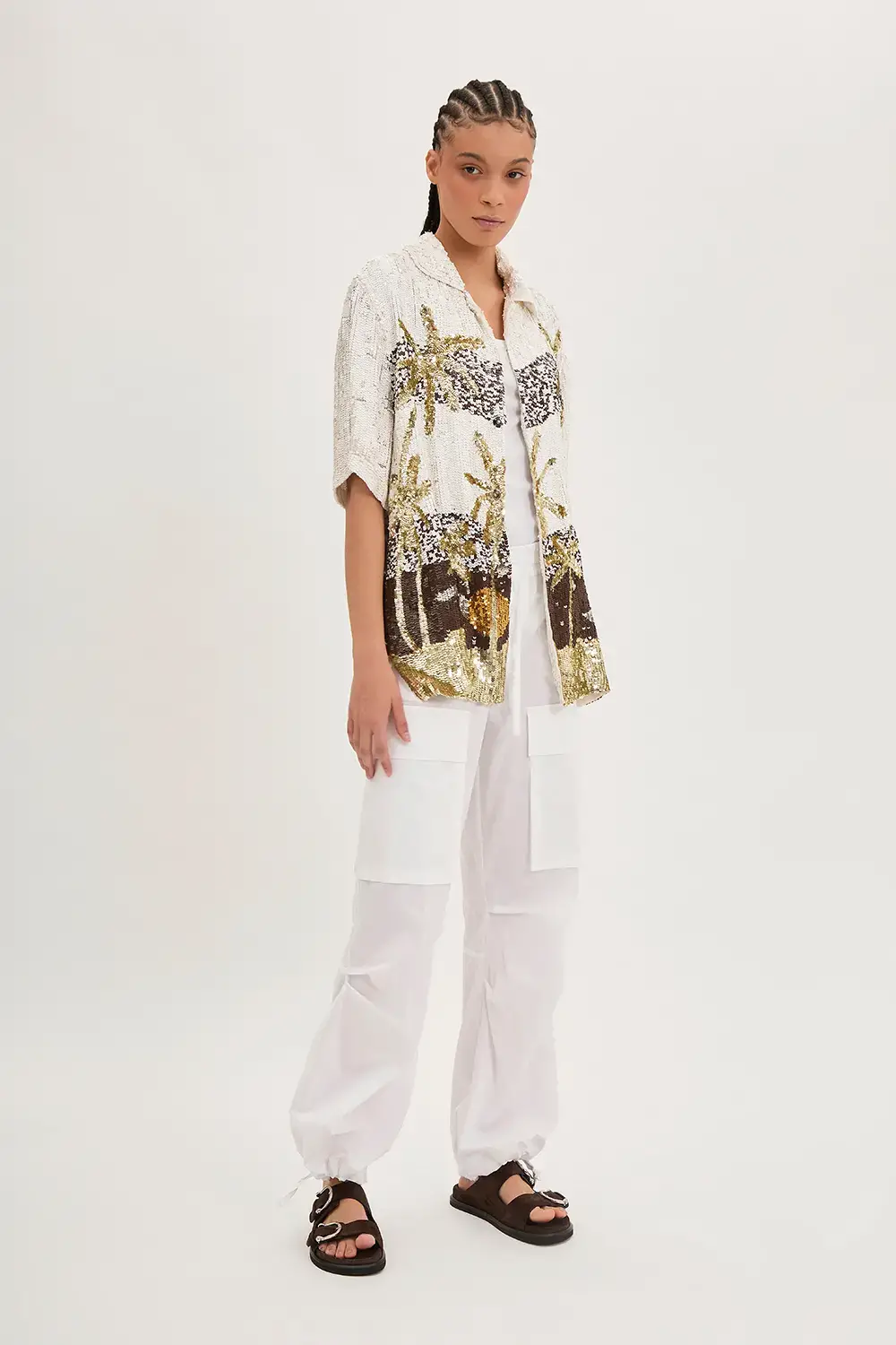 P.A.R.O.S.H. CAMICIA PAILLETTES PALME Fino Al -60%