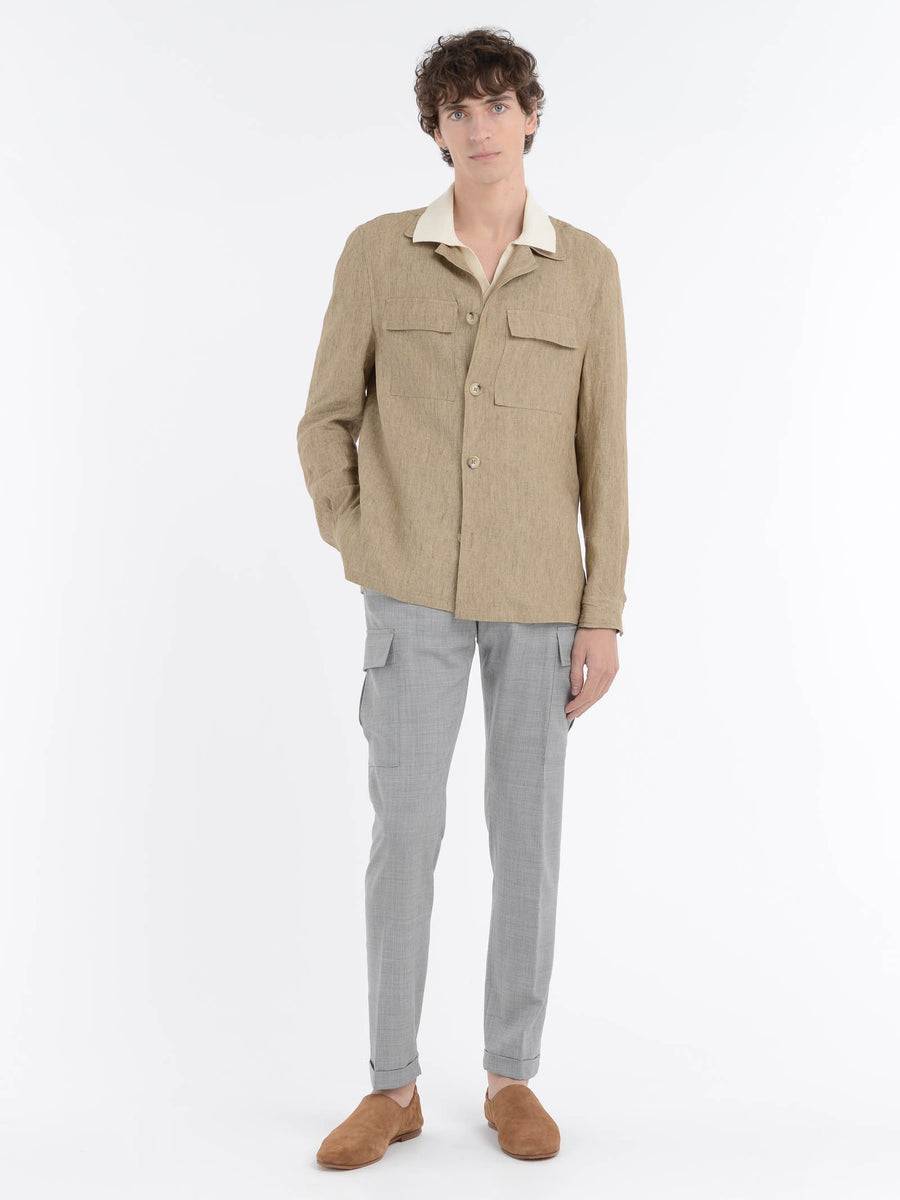 Paoloni Overshirt lino delavè Consegna Veloce