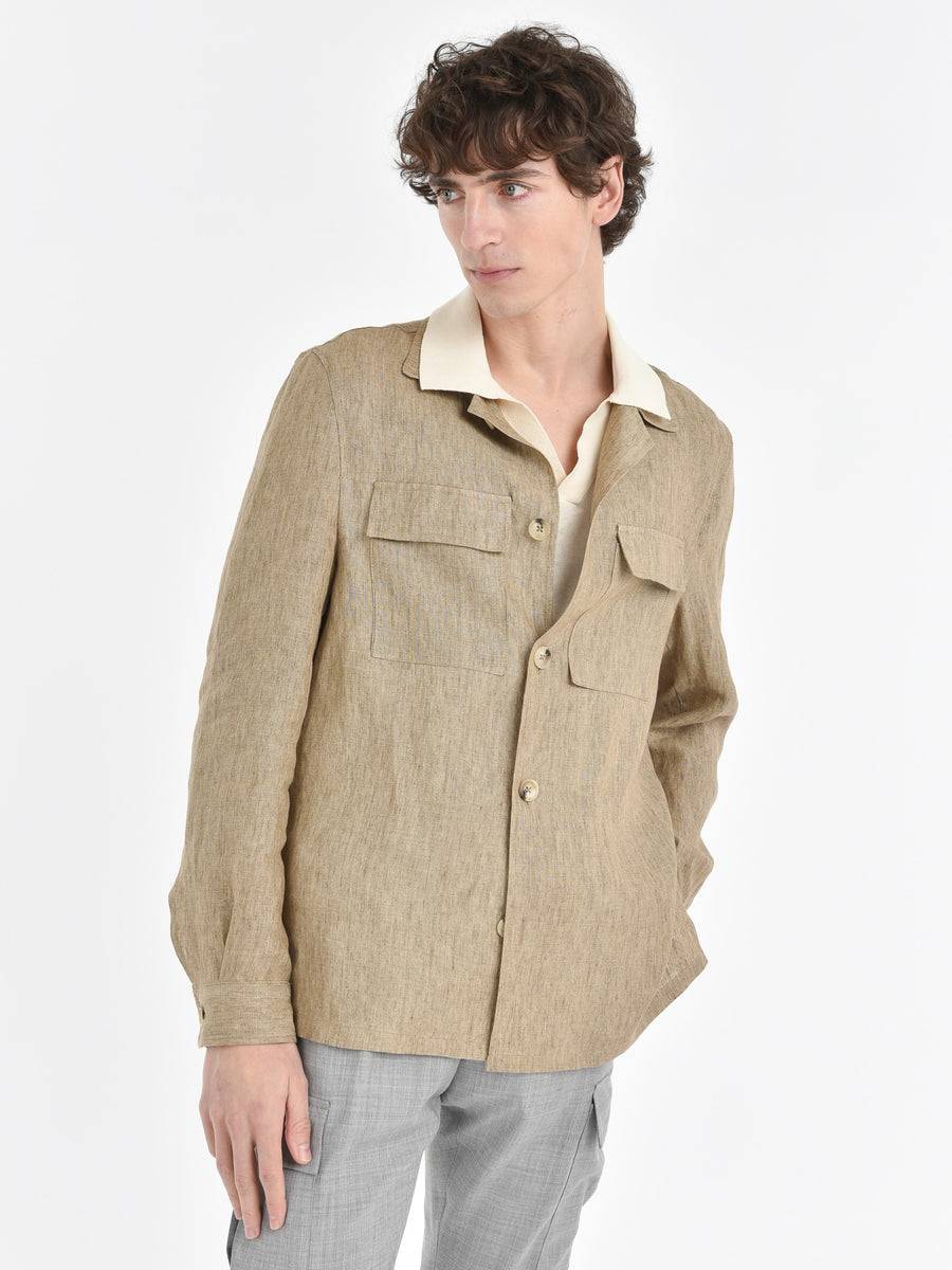 Paoloni Overshirt lino delavè Consegna Veloce