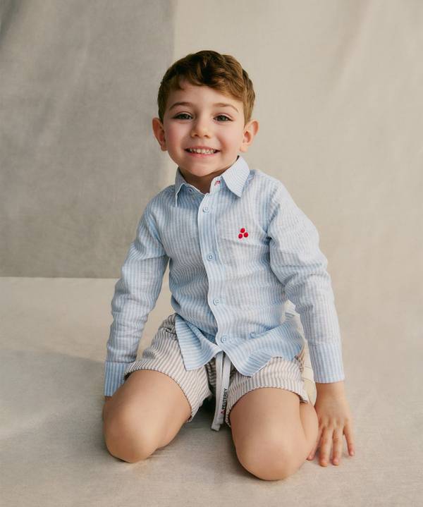 Peuterey Camicia rigata in lino Latest stili