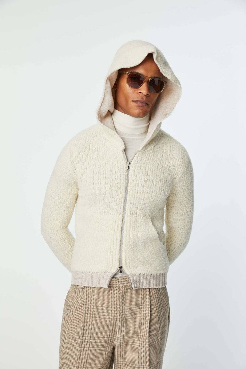 Lubiam Maglia con zip e con cappuccio avoiro Maglia con zip e con cappuccio avoiro Comprare a buon mercato