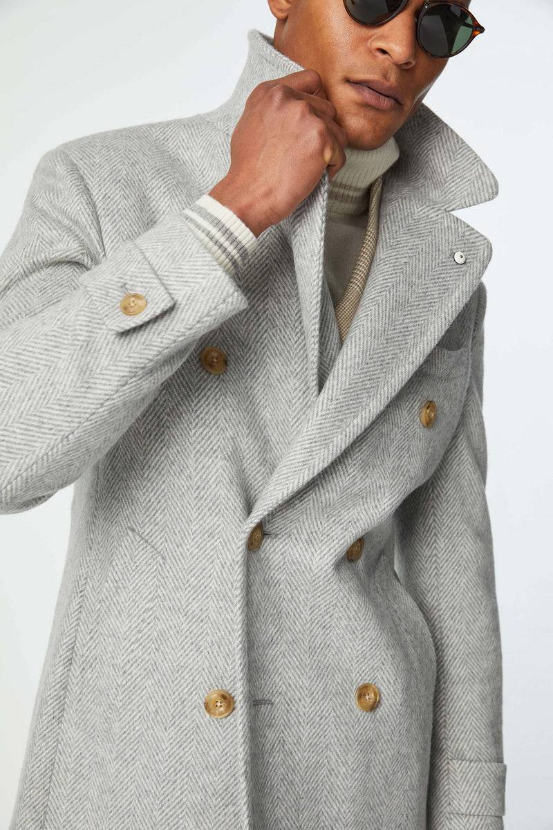 Lubiam Cappotto Chesterfield in jersey grigio chiaro Cappotto Chesterfield in jersey grigio chiaro Shopping online