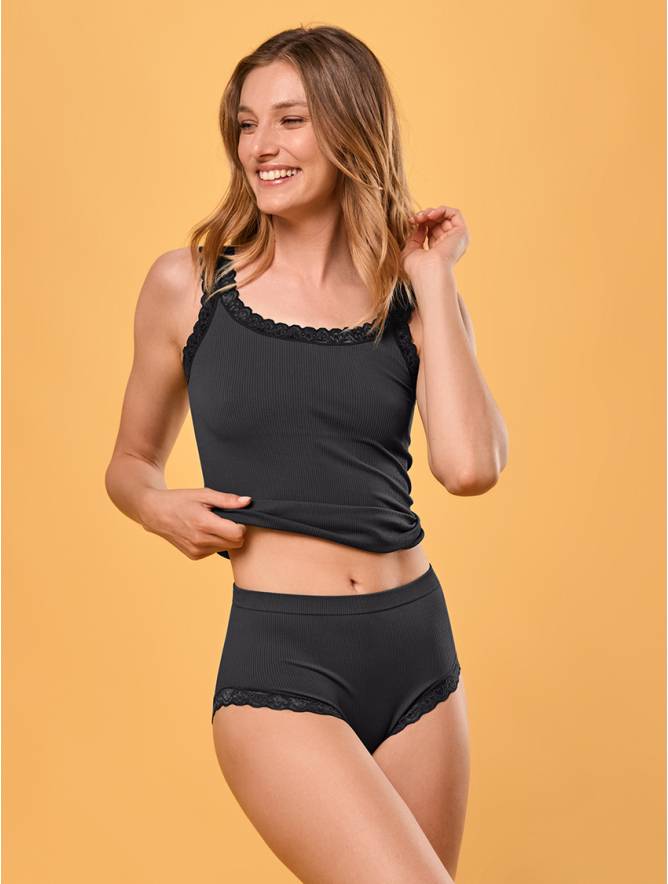 Luigi di Focenza SLIP DONNA MIDI PIZZO NERO Prezzo Ridotto