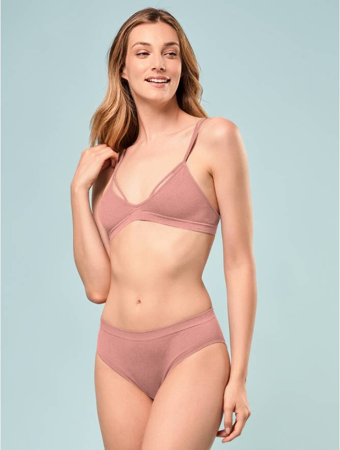 Luigi di Focenza SLIP DONNA V. ALTA COSTINA RIB ROSA ANTICO Offerta