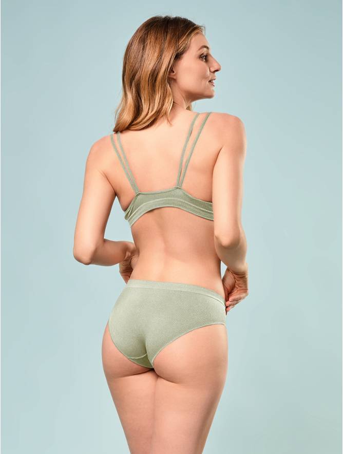 Luigi di Focenza SLIP DONNA V. ALTA COSTINA RIB MENTA Outlet
