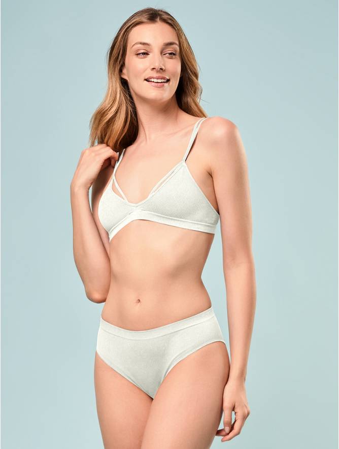 Luigi di Focenza SLIP DONNA V. ALTA COSTINA RIB IVORY In Vendita