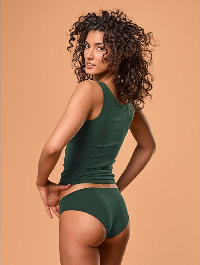 Luigi di Focenza SLIP DONNA VITA ALTA VERDE SCURO Vendita Calda