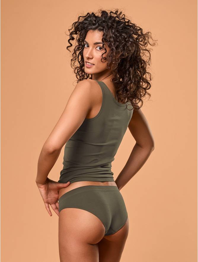 Luigi di Focenza SLIP DONNA VITA ALTA OLIVA Moda