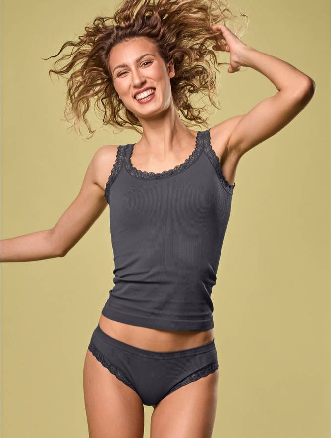 Luigi di Focenza SLIP DONNA PIZZO ANTRACITE Sconti VIP
