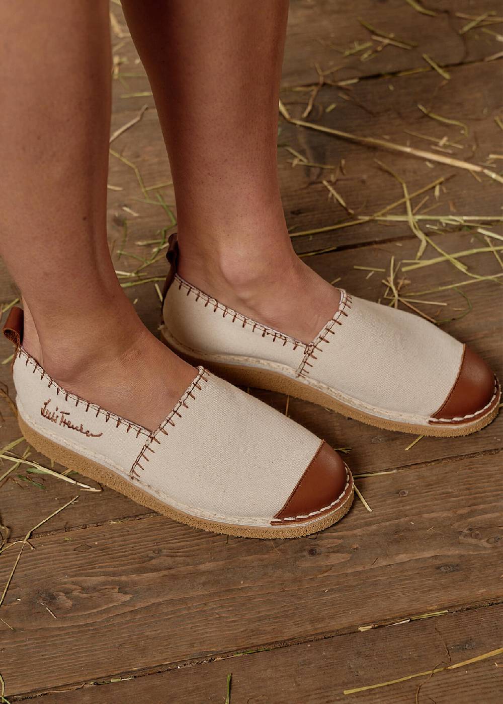 Luis Trenker Espadrillas in tela e pelle modello Ludrespa Offerta esclusiva