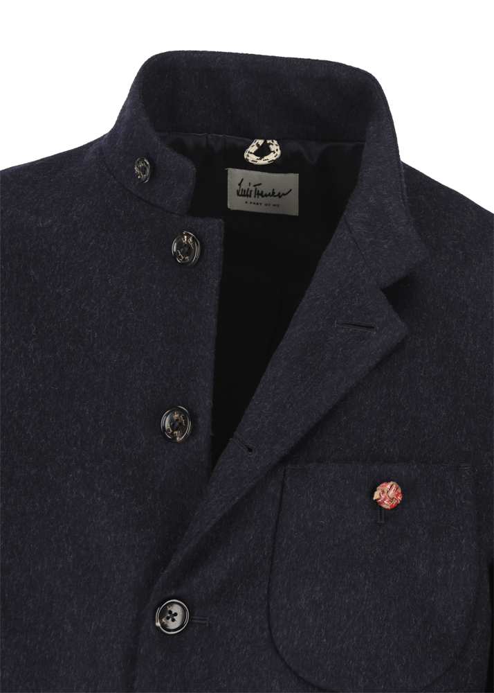 Luis Trenker Blazer in loden con colletto alla coreana Lusandro Offerte speciali