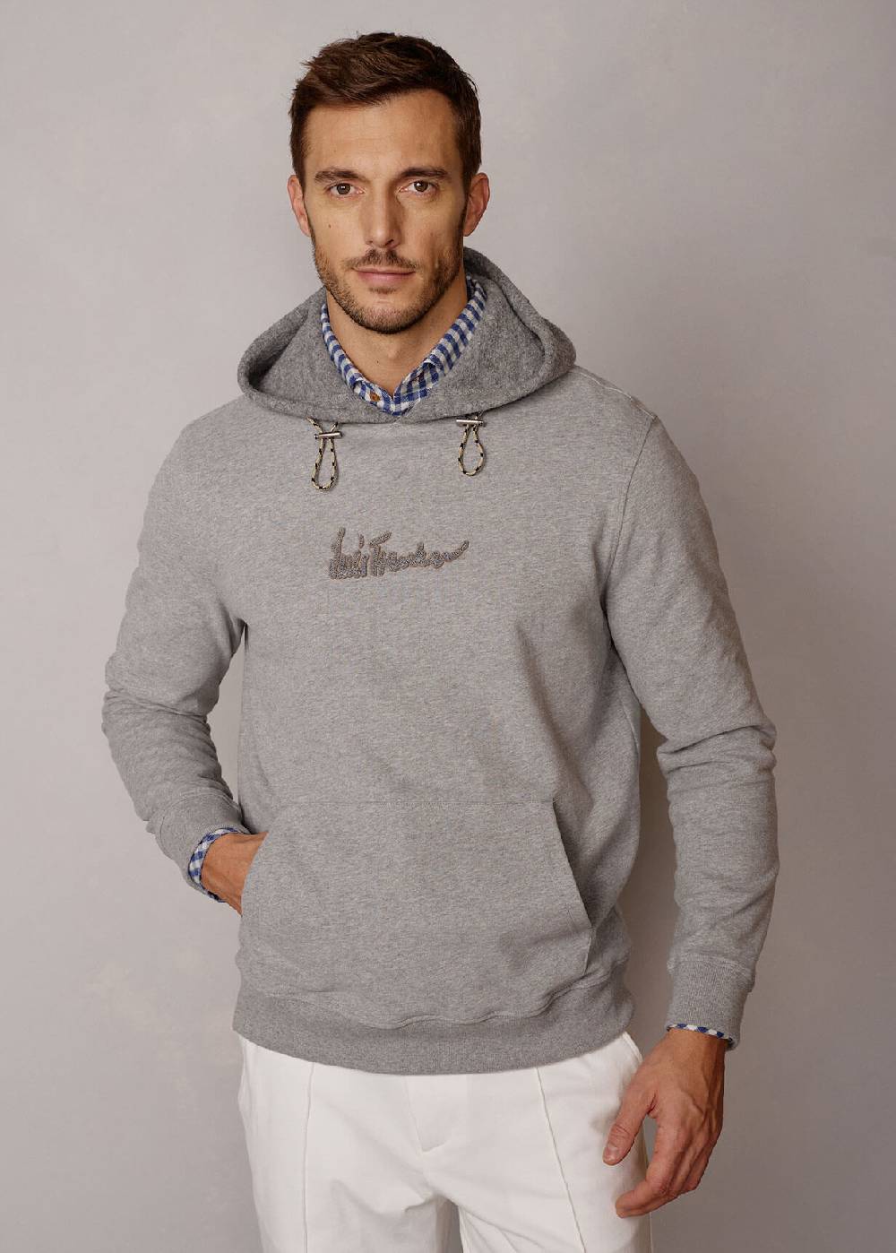 Luis Trenker Pullover con cappuccio e logo Luphilipp Solo un giorno rimasto